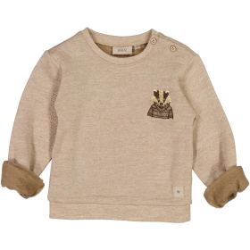Wheat - wool sweatshirt badger embroidery