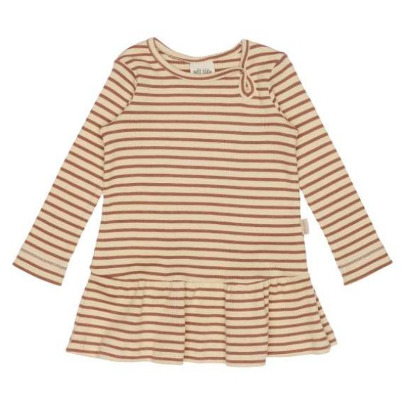PETIT PIAO - Dress ls moral striped Dusty rose/ Cream 