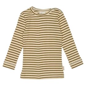 PETIT PIAO - T-shirt l/s modal striped Leaves/Cream 