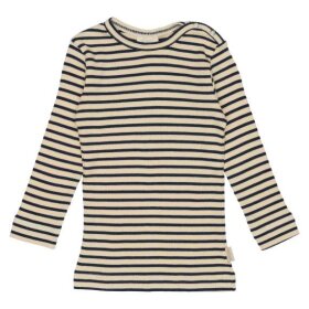 PETIT PIAO - T-shirt l/s modal striped Marine/Cream